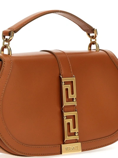 Shop Versace Greca Hand Bags Beige
