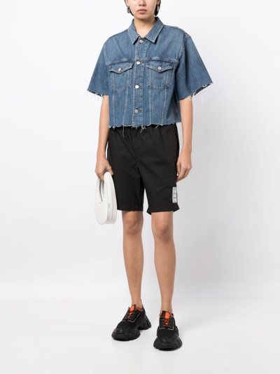 Romeo Hunte Logo-patch Cotton Shorts In Black