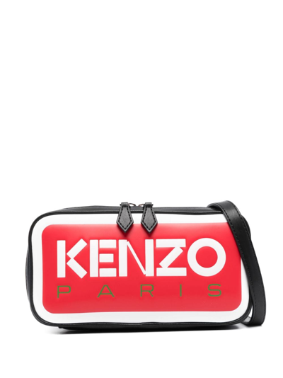 Shop Kenzo Logo-print Messenger Bag In Black