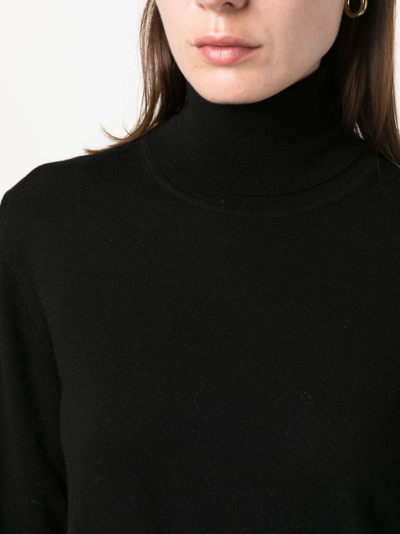 P.a.r.o.s.h Fine-knit Roll-neck Sweatshirt In Black