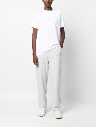 Shop Sporty And Rich Mélange Logo-print Track Pants In Grey
