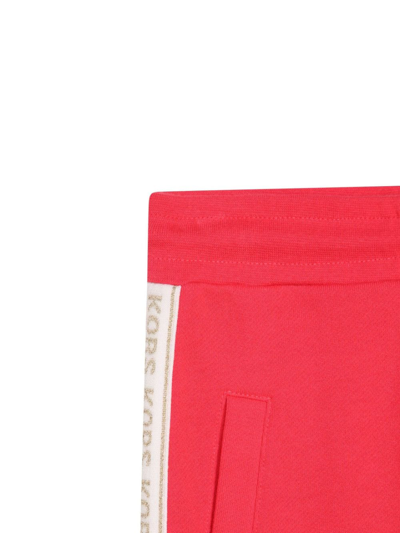 Shop Michael Kors Logo-print Cotton Track Pants In Pink