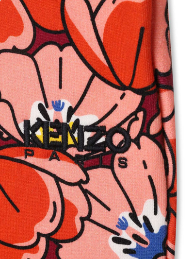 Shop Kenzo Floral-print Drawstring Trousers In Multicolour