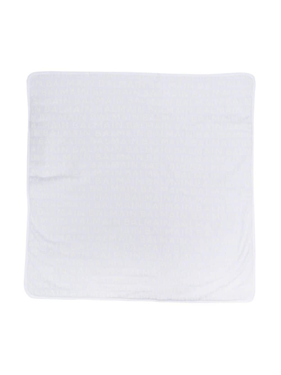 Shop Balmain Logo-print Cotton Blanket In White