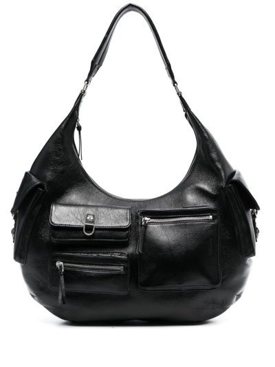 Shop Blumarine Large Hobo Shoulder Bag In Black