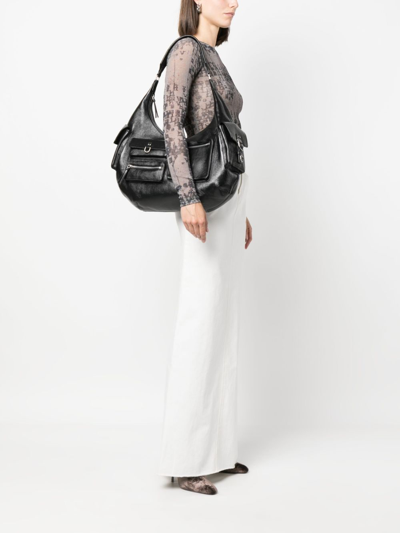 Blumarine Large Hobo Shoulder Bag In Black