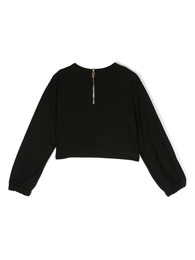 Shop Balmain Logo-embellished Long-sleeved T-shirt In Black