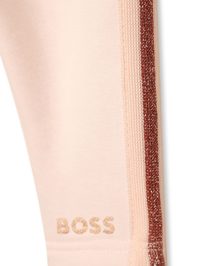 Shop Bosswear Stripe-detailing Elasticated-waist Trousers In Pink