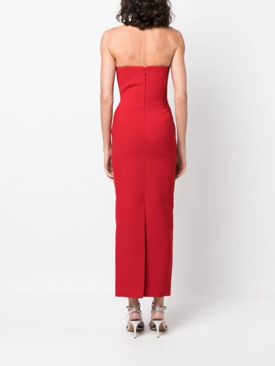 Shop The New Arrivals Ilkyaz Ozel Bustier-style Maxi Dress In Red