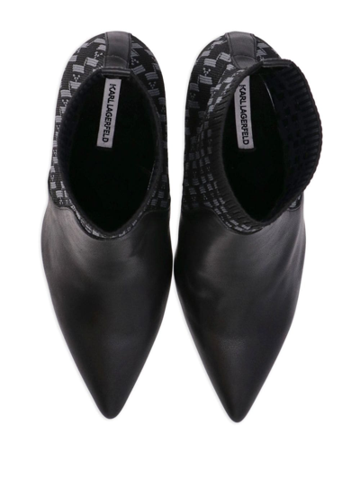 Shop Karl Lagerfeld Monogram Ankle Boots In Black