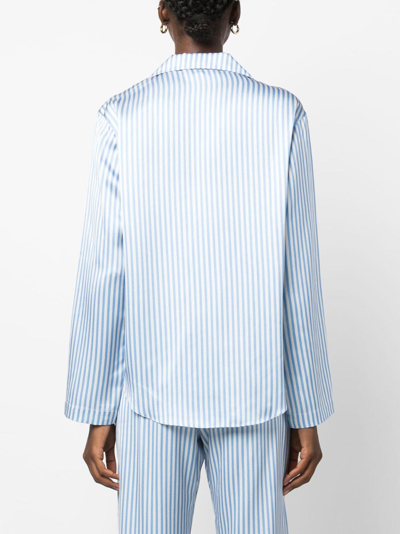 Shop Mira Mikati X Javier Calleja Striped Satin Shirt In White