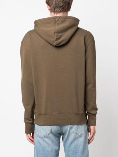 Maison Kitsuné Palais Royal Logo-print Cotton-jersey Hoodie In Green