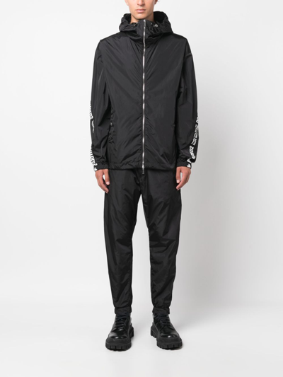 Dsquared2 Logo-tape Detail Windbreaker Jacket In Black