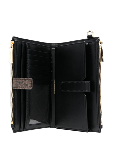 Shop Michael Michael Kors Logo-print Leather Wallet In Black