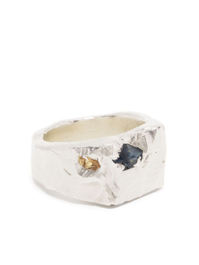 Shop The Ouze Sapphire-detail Ring In Silver