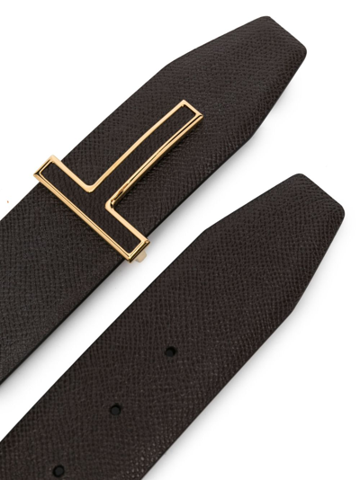 Shop Tom Ford Reversible Leather Belt In Brown