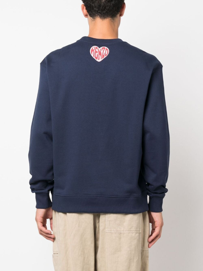 Kenzo Hearts Classic Sweatshirt In Blue