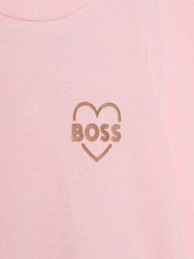 Shop Bosswear Logo-print Crew-neck Dress In Pink