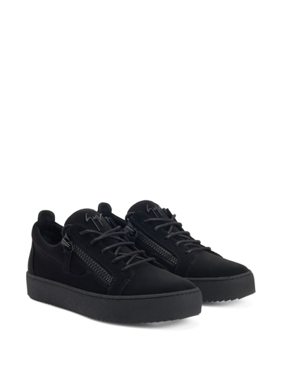 Shop Giuseppe Zanotti Frankie Lace-up Sneakers In Black
