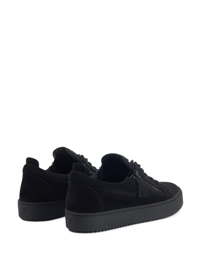 Shop Giuseppe Zanotti Frankie Lace-up Sneakers In Black