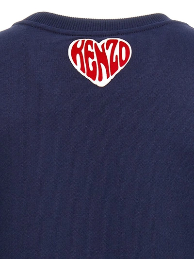 Shop Kenzo ' Hearts' Sweatshirt In Blue
