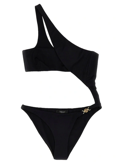 Shop Versace Medusa Beachwear In Black