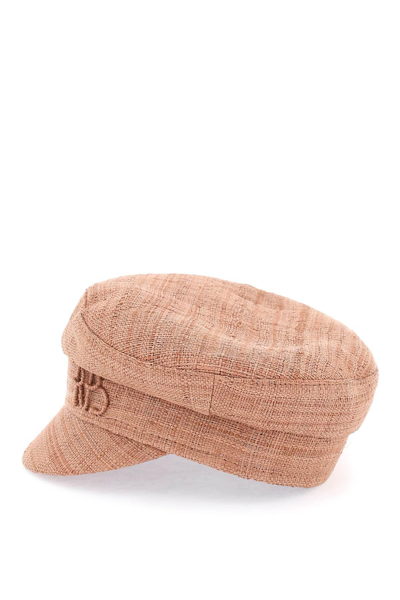 Shop Ruslan Baginskiy Raffia Baker Boy Hat With Embroidery In Brown