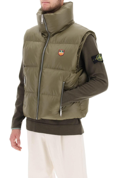 Shop Bally Padded Vest In Ripstop In Green