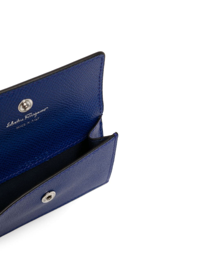 Shop Ferragamo Gancini-plaque Grained Leather Wallet In 蓝色