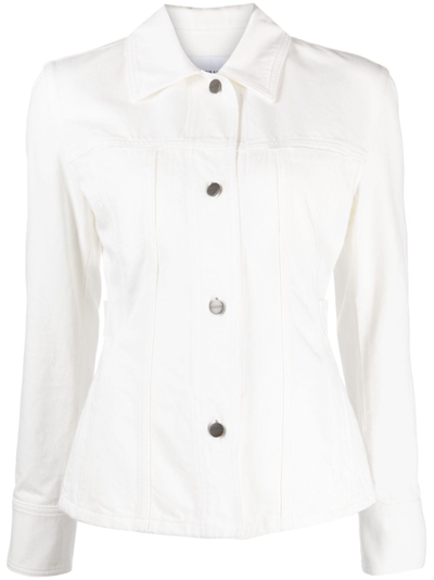Ferragamo Classic-collar Denim Jacket In 白色