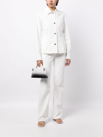Ferragamo Classic-collar Denim Jacket In 白色