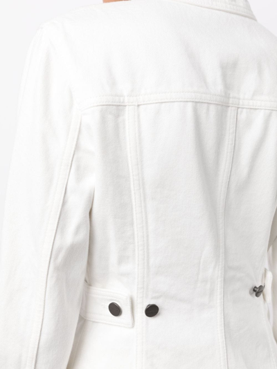 Ferragamo Classic-collar Denim Jacket In 白色