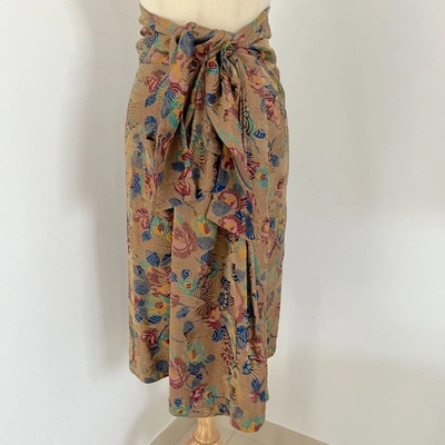Pre-owned Dries Van Noten Floral Print Midi Skirt