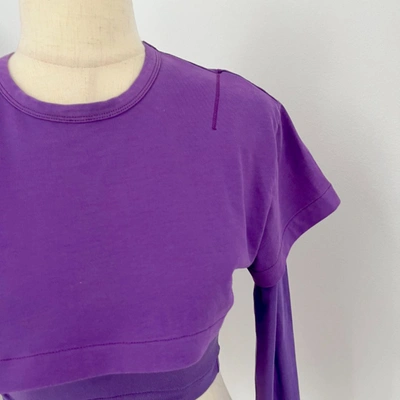 Pre-owned Jacquemus Long Sleeve Purple Crop Top