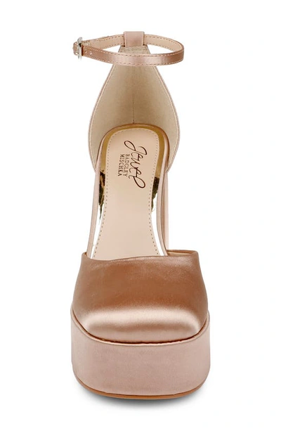 Shop Jewel Badgley Mischka Giada Platform Pump In Almond Nude