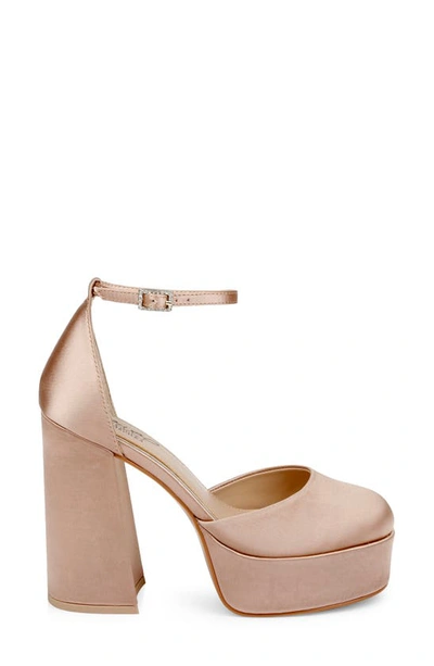 Shop Jewel Badgley Mischka Giada Platform Pump In Almond Nude