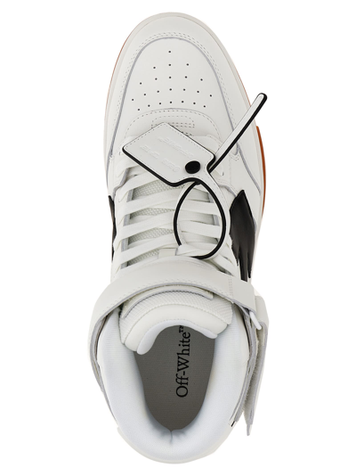 Shop Off-white Out Of Office Mid Top Lea Sneakers In White/black