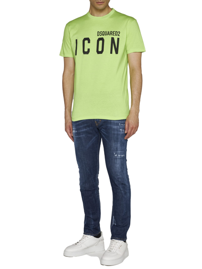 Shop Dsquared2 T-shirt In Acid Green