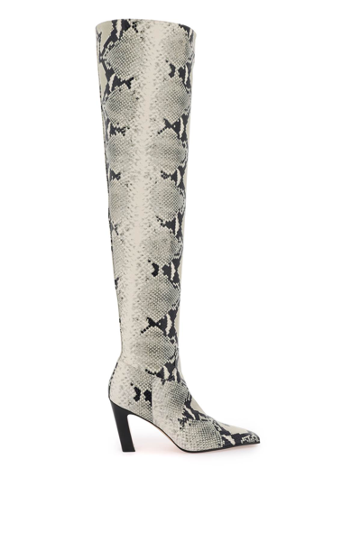 Shop Khaite The Marfa Over-the-knee Boots In Natural (grey)