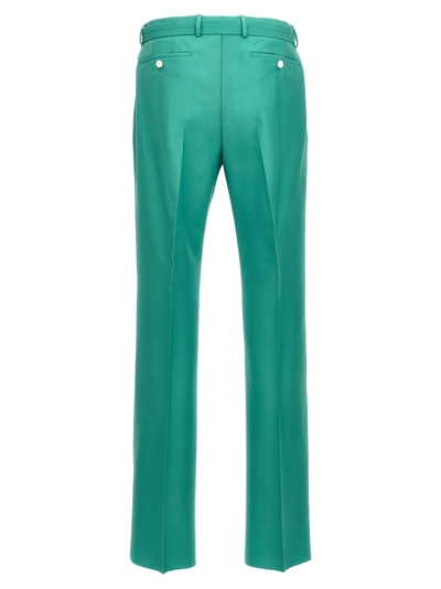 Shop Lanvin Belted Pants In Green