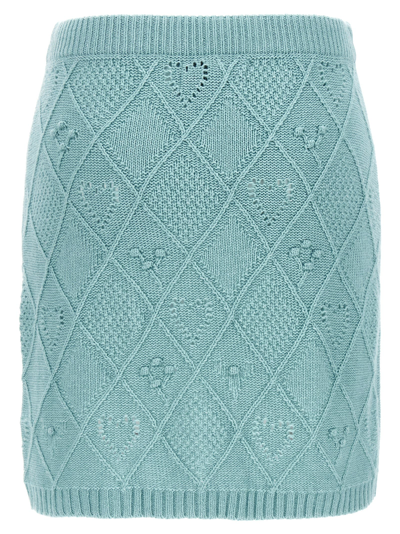 Twinset Embroidery Skirt Skirts Light Blue In Light Blue