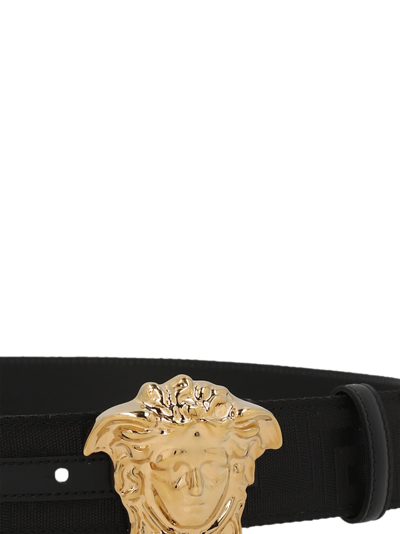 Shop Versace Greca Belt In Black