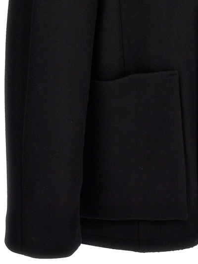 Shop Lanvin Double Breast Kimono Coat In Black