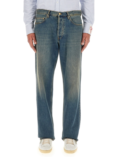Shop Golden Goose Dirty Wash Distressed Jeans In Blu