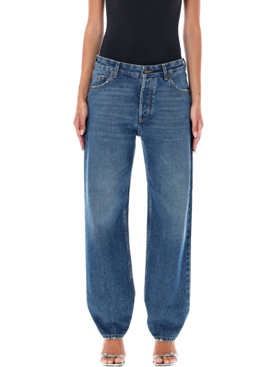 Shop Darkpark Liz Cropped Denim Jeans In Medium Wash
