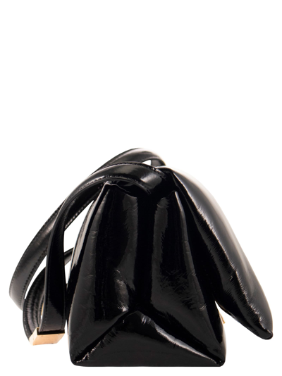 Shop Marni Prisma - Patent Leather Shoulder Bag In Black