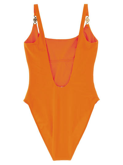 Shop Versace Medusa One-piece Swimsuit In Orange