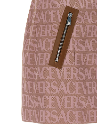 Shop Versace Allover La Vacanza Capsule Dress In Pink