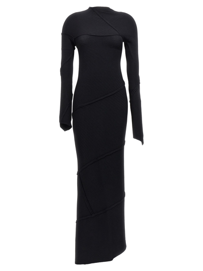 Shop Balenciaga Spiral Dress In Black