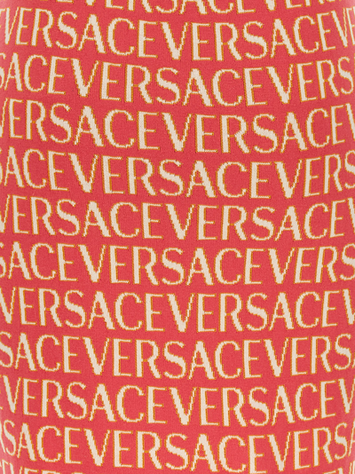 Shop Versace Allover La Vacanza Capsule Dress In Fuchsia